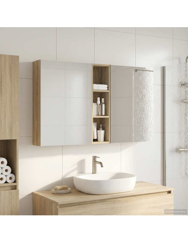 Set di Armadi da Bagno con lo scaffale 3 pcs 120 x 14,5 x 70 cm