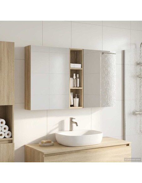 Set di Armadi da Bagno con lo scaffale 3 pcs 120 x 14,5 x 70 cm