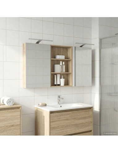 Set di Armadi da Bagno con porta 3 pcs 120 x 10,5 x 60,5 cm
