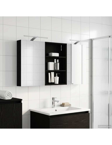 Set di Armadi da Bagno con porta 3 pcs 120 x 10,5 x 60,5 cm