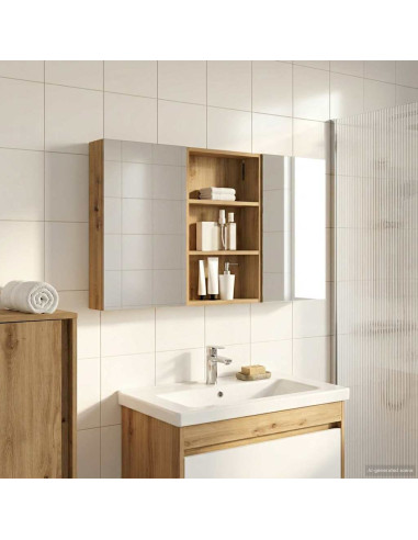 Set di Armadi da Bagno con porta 3 pcs 120 x 10,5 x 60,5 cm