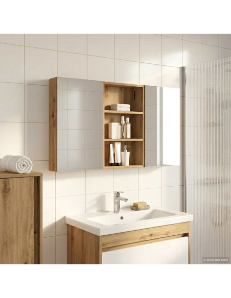 Set di Armadi da Bagno con porta 3 pcs 120 x 10,5 x 60,5 cm