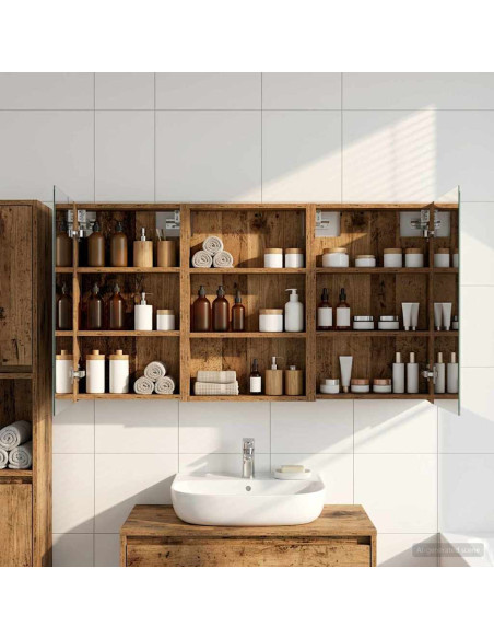 Set di Armadi da Bagno con porta 3 pcs 120 x 10,5 x 60,5 cm