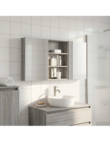 Set di Armadi da Bagno con porta 3 pcs 120 x 10,5 x 60,5 cm