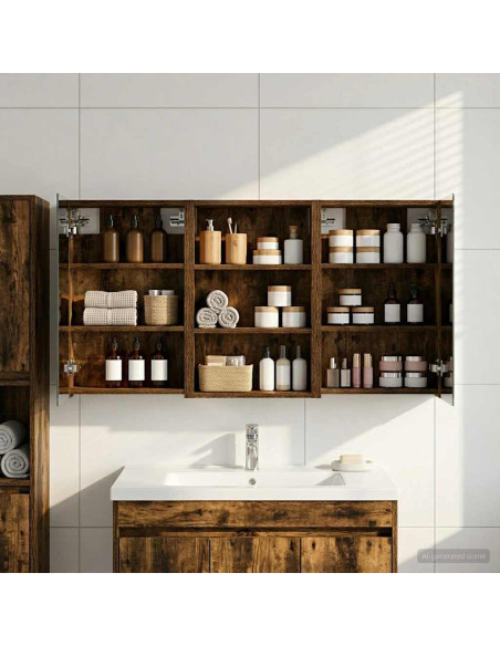 Set di Armadi da Bagno con porta 3 pcs 120 x 10,5 x 60,5 cm