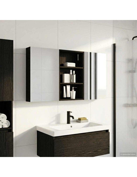 Set di Armadi da Bagno con porta 3 pcs 120 x 10,5 x 60,5 cm