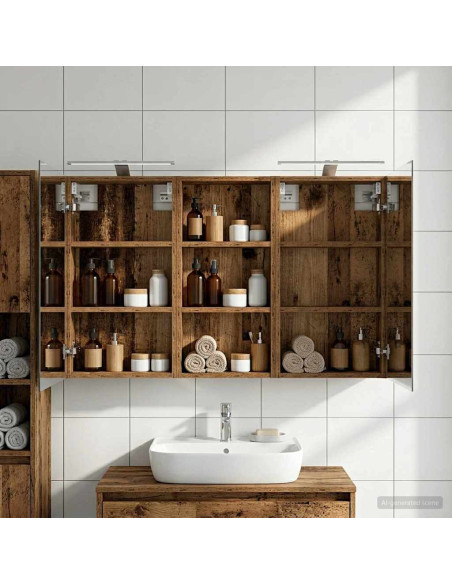 Set di Armadi da Bagno con porta 3 pcs 110 x 10,5 x 60,5 cm