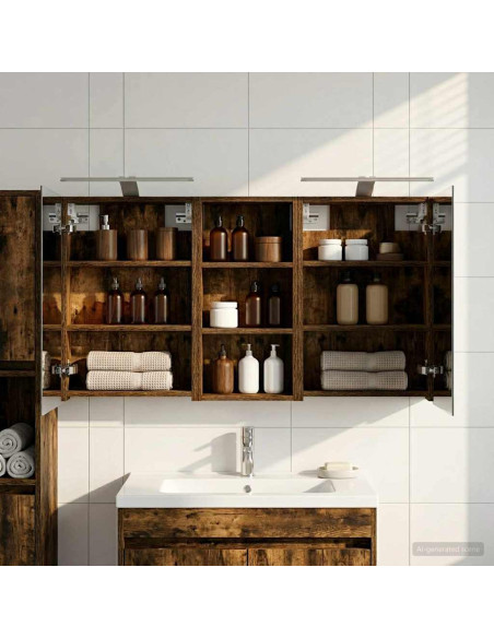 Set di Armadi da Bagno con porta 3 pcs 110 x 10,5 x 60,5 cm