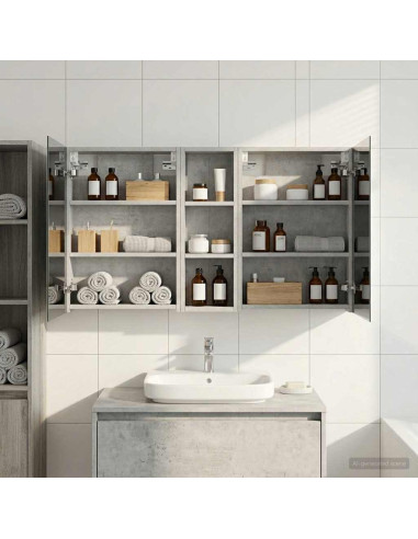 Set di Armadi da Bagno con porta 3 pcs 100 x 10,5 x 60,5 cm