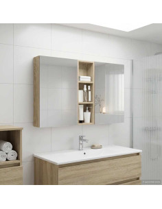 Set di Armadi da Bagno con porta 3 pcs 100 x 10,5 x 60,5 cm