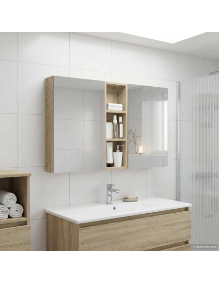 Set di Armadi da Bagno con porta 3 pcs 100 x 10,5 x 60,5 cm