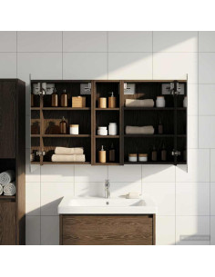 Set di Armadi da Bagno con porta 3 pcs 100 x 10,5 x 60,5 cm