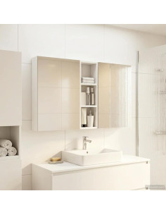 Set di Armadi da Bagno con porta 3 pcs 100 x 10,5 x 60,5 cm