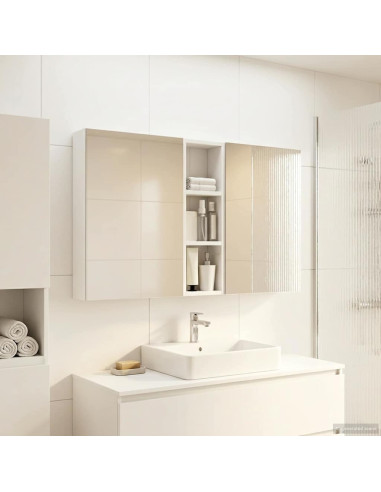Set di Armadi da Bagno con porta 3 pcs 100 x 10,5 x 60,5 cm