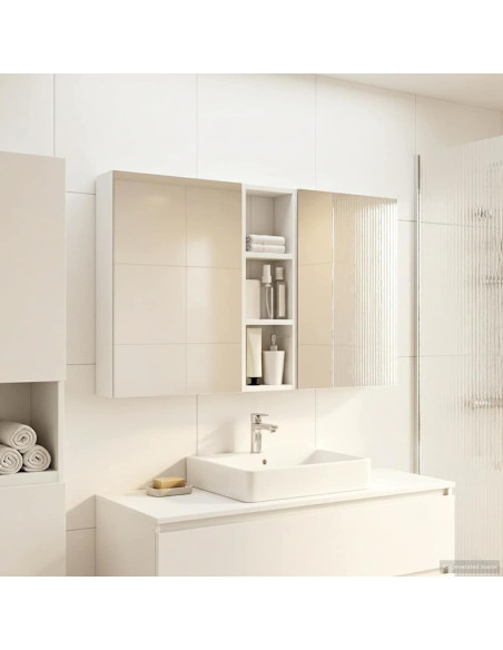 Set di Armadi da Bagno con porta 3 pcs 100 x 10,5 x 60,5 cm