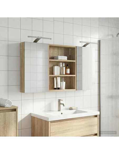 Set di Armadi da Bagno con lo scaffale 3 pcs 100 x 10,5 x 50 cm
