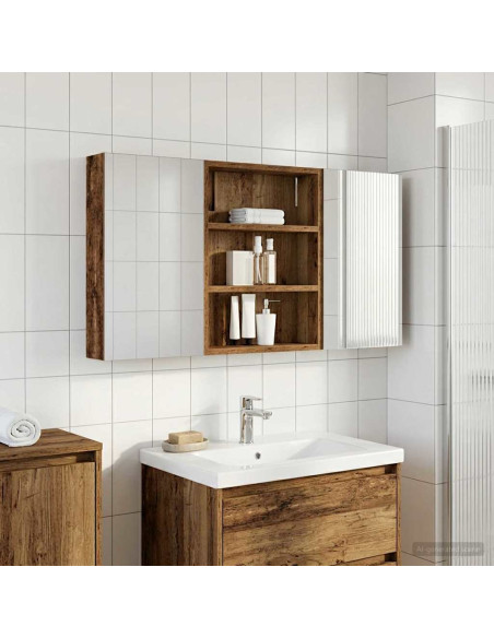 Set di Armadi da Bagno con lo scaffale 3 pcs 100 x 10,5 x 50 cm
