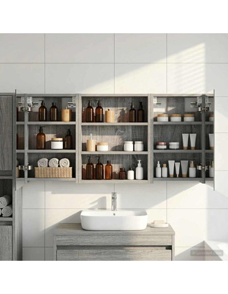 Set di Armadi da Bagno con lo scaffale 3 pcs 100 x 10,5 x 50 cm