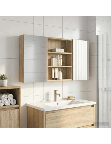 Set di Armadi da Bagno con lo scaffale 3 pcs 100 x 10,5 x 50 cm