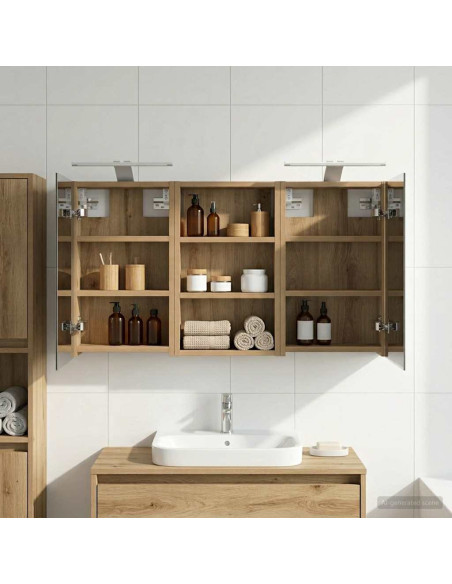 Set di Armadi da Bagno con lo scaffale 3 pcs 90 x 10,5 x 50 cm