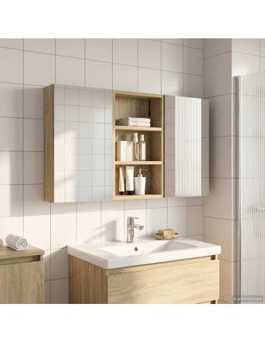 Set di Armadi da Bagno con lo scaffale 3 pcs 90 x 10,5 x 50 cm