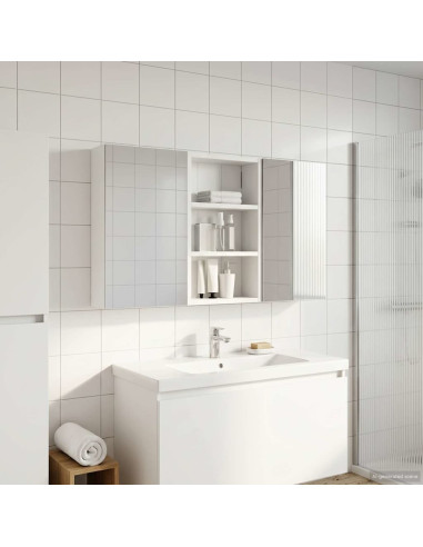 Set di Armadi da Bagno con lo scaffale 3 pcs 90 x 10,5 x 50 cm