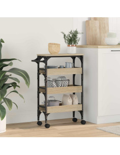 Carrello da Cucina Rovere Sonoma 53 x 20 x 76 cm