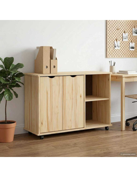 Mobile con Ruote con ruota Marrone 100 x 39 x 65,5 cm