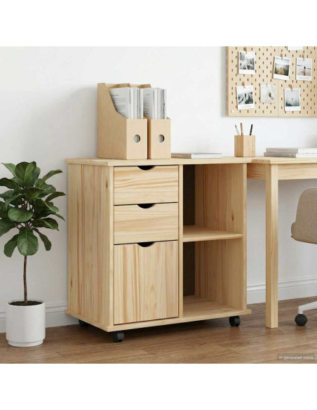 Mobile con Ruote con ruota Marrone 63,5 x 39 x 65,5 cm