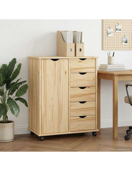 Mobile con Ruote con ruota Marrone 63,5 x 39 x 79 cm