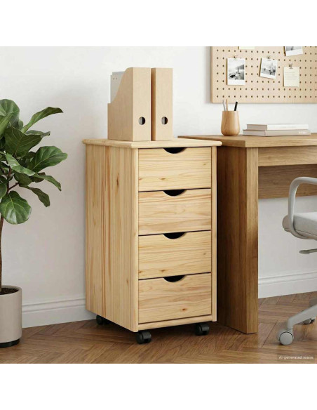 Mobile con Ruote con ruota Marrone 65,5 x 34 x 39 cm