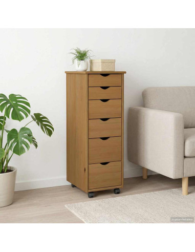 Mobile con Ruote con ruota Marrone miele 34 x 39 x 93,5 cm