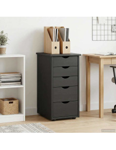 Armadietto Nero 34 x 39 x 61,5 cm Legno di Pino Massello