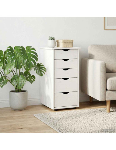 Armadietto Bianco 34 x 39 x 61,5 cm Legno di Pino Massello