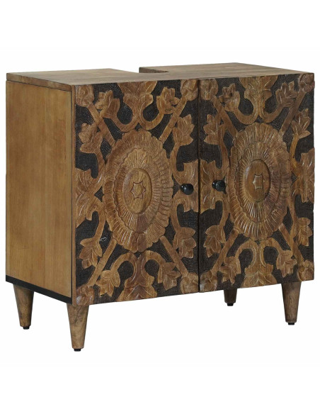 Armadio per Lavabo da Bagno con porta Marrone 62 x 33 x 58 cm