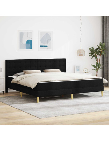 Struttura letto con materasso Nero 200 x 200 cm Tessuto
