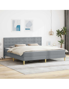 Struttura letto con materasso Grigio chiaro 200 x 200 cm