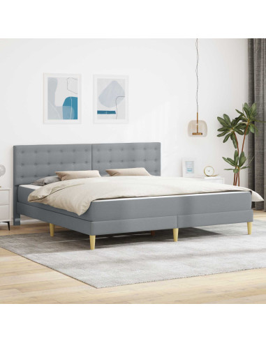 Struttura letto con materasso Grigio chiaro 200 x 200 cm