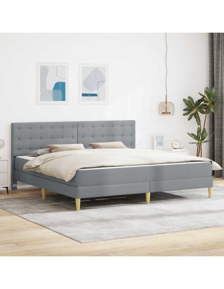Struttura letto con materasso Grigio chiaro 200 x 200 cm