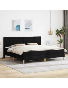Struttura letto con materasso Nero 180 x 200 cm Tessuto