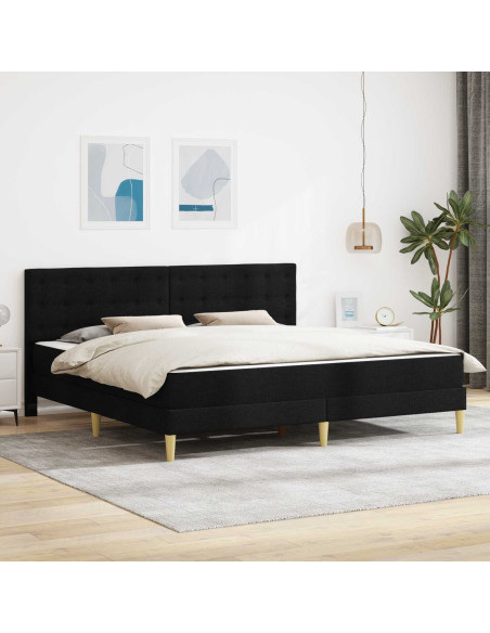 Struttura letto con materasso Nero 180 x 200 cm Tessuto
