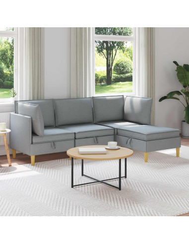 Set di divani modulari con spazio di archiviazione 4 pcs