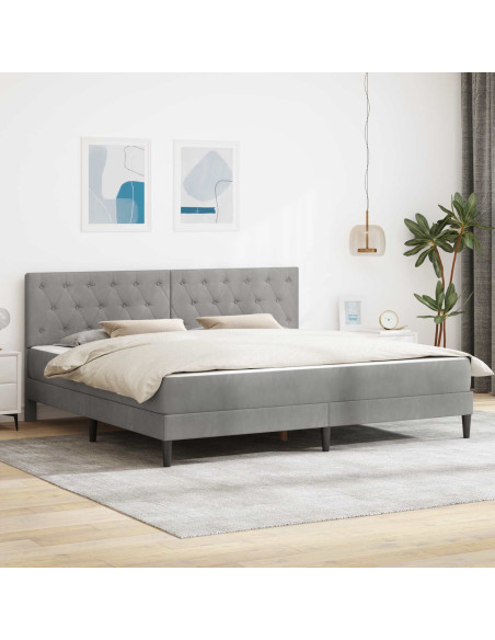 Struttura letto con materasso Grigio chiaro 200 x 200 cm