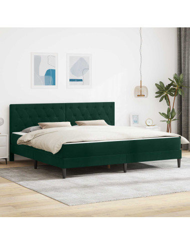 Struttura letto con materasso Verde Scuro 180 x 200 cm Velluto