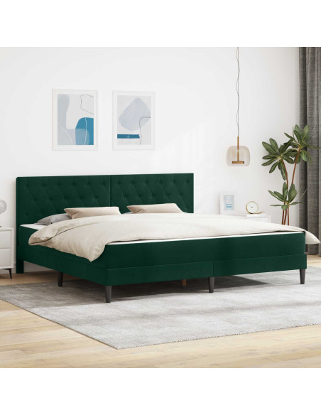 Struttura letto con materasso Verde Scuro 180 x 200 cm Velluto