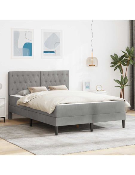 Struttura letto con materasso Grigio chiaro 160 x 200 cm