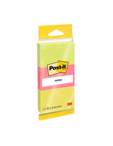 CF3 POST-IT 38X51MM NEON - BLISTER