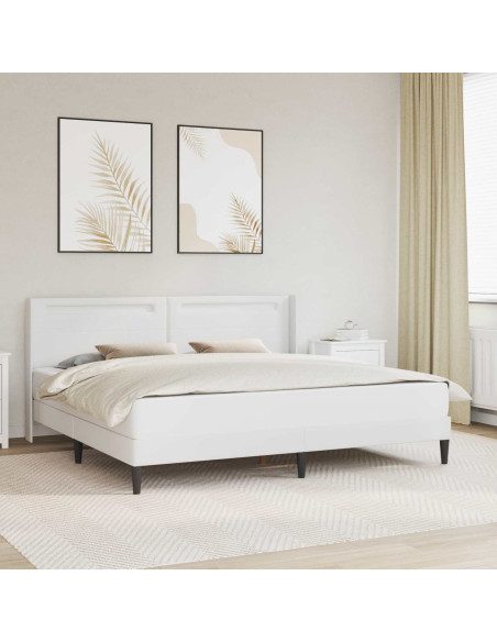 Struttura letto con materasso Bianco 200 x 200 cm Similpelle