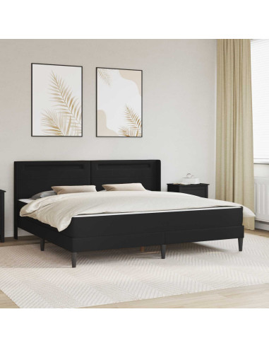 Struttura letto con materasso Nero 200 x 200 cm Similpelle