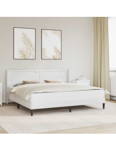 Struttura letto con materasso Bianco 180 x 200 cm Similpelle